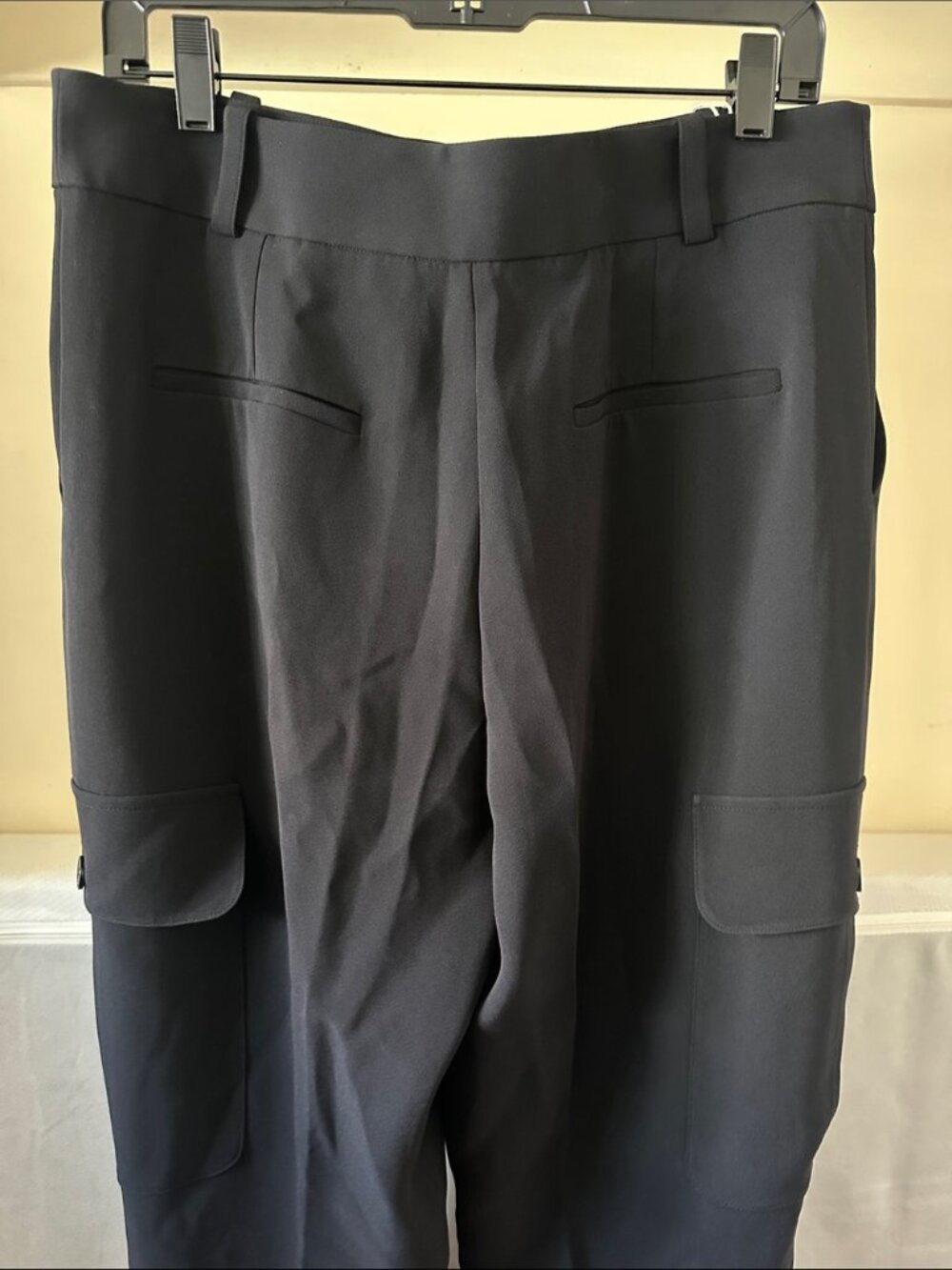 New Frame high rise crepe straight leg relaxed ankle cropped cargo trouser pants - Picture 10 of 11